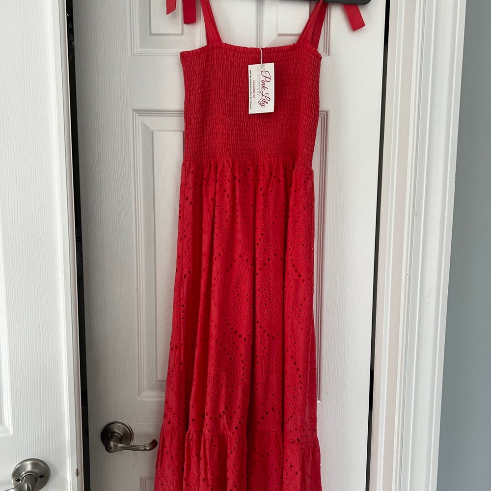 Pink Lily Red Midi Dress